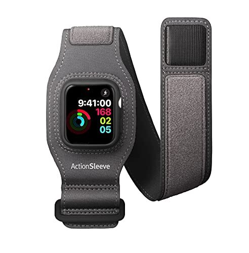 Twelve South ActionSleeve 2 voor Apple Watch 44 mm | Sportarmband voor sport en fitness (grijs)