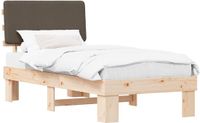 vidaXL Bedframe met gestoffeerd hoofdeinde, taupe, 100 x 200 cm