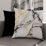 PETTI Artigiani Italiani - 1 paar kussenslopen 60 x 60 cm van microvezel, decoratief kussen voor slaapkamer, bank, woonkamer, set van 2 kussenslopen, marmergrijs, 100% Made in Italy