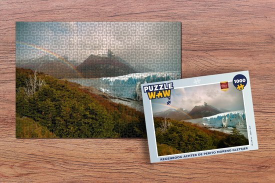 MuchoWow Puzzel Regenboog achter de Perito Moreno gletsjer - Legpuzzel - Puzzel 1000 stukjes volwassenen