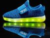 Merkloos Led-lichtgevende schoenen Vliegende geweven sport- en vrijetijdsschoenen voor kinderen, maat: 36 (blauw)