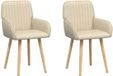 vidaXL Eetstoelen 2 stuks Stof Crèmekleurig 56,5 x 50 x 87,5 cm
