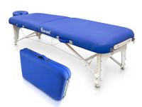 QUIRUMED Opvouwbare shiatsu-ligstoel van hout, 211 x 60 cm, blauw