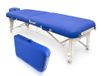 QUIRUMED Opvouwbare shiatsu-ligstoel van hout, 211 x 60 cm, blauw