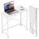 Bureau Roulant Pliable En Métal Pour Bureau Ou Chambre 80x40 Cm, Blanc - Table De Travail Mobile