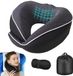 Unyqoos® Coussin de nuque ergonomique réglable en mousse à mémoire de forme – housse respirante et lavable, masque de sommeil, bouchons d'oreilles et sac inclus, 110 grammes