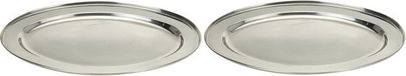 Excellent Houseware plat de service/plat de barbecue - 2x - 35 x 21 cm - inox
