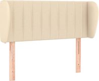 vidaXL Hoofdbord met randen 103x23x78/88 cm stof crèmekleurig