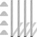 vidaXL Pieds de table réglables en hauteur chrome 870 mm 4 pc