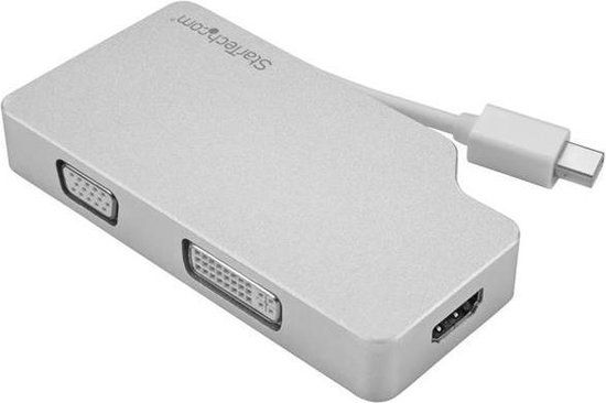 StarTech Aluminium A/V reisadapter - 3-in-1 Mini DisplayPort naar VGA/DVI/HDMI - 4K