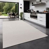 TT Home Vloerkleed Buiten Woonkamer Eetkamer Balkon Weerbestendig 240x340 cm Polypropyleen Effen Wit