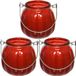 Merkloos Decoris Citronella Kaarsen - 3 stuks - Gekleurd Glas - 15 Branduren - 8 cm - Rood