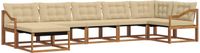vidaXL - Buiten - bank - set - 7 - st - Natuurlijk - en - Beige - Massief - Acacia - Hout
