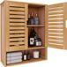 Meuble de cuisine sans marque - Meuble de salle de bain - 3 étagères - Bambou - Suspension murale - Organisateur - 59x20,5x66,5cm
