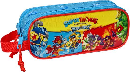 Pennenetui met 2 vakken SuperThings Rescue Force Blauw