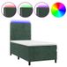 VidaXL Boxspringbed met matras en LED-verlichting, donkergroen, 120x200 cm, fluweel