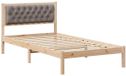 vidaXL Bedframe met hoofdeinde Taupe 100 x 200 cm Massief grenenhout