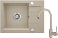 Merkloos / Sans marque DEANTE Zorba Spoelbak met kraan kleur zand 580x440x160