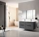 Adema Prime Balance Meuble de salle de bain - 120x55x45cm - 2 lavabos ovales en céramique blanc - 2 trous de robinet - 4 tiroirs - miroir rectangulaire - anthracite mat
