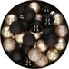 Merkloos / Sans marque Kaemingk B.V. Kleine kerstballen - 28x st - zwart en champagne - D3 cm - kunststof - kerstversiering