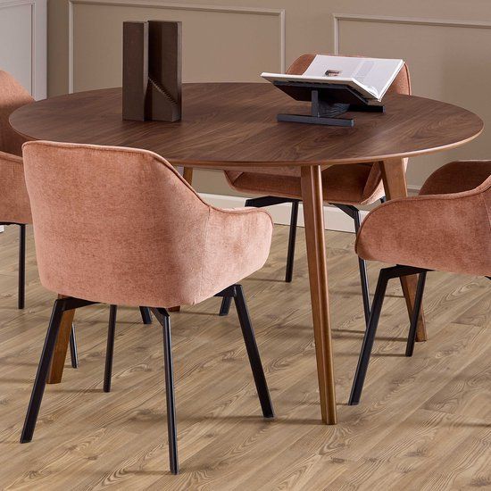 Giga Living Eettafel Levi - Walnoot - 140x140x76 cm