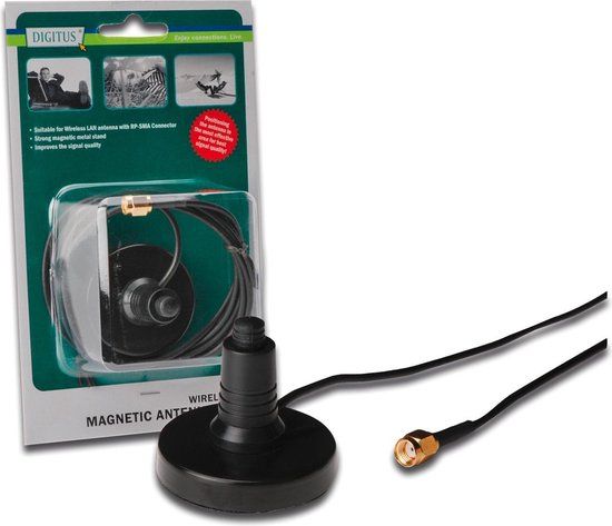 Digitus WiFi-antenne Verlengkabel [1x RP-SMA-stekker - 1x RP-SMA-bus] 1.50 m Zwart
