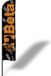 BetaCollection Beach vlag, 4x0.75 m, met verchroomde metalen mast, betonnen voet, 50 cm 9561V