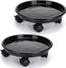 Merkloos Unyqoos® 2-delige set plantenrollers, 13 inch – plantenpotonderzetters met 4 wielen (2 met rem), voedselveilig PP-materiaal, diameter 33/29,5 cm, draagvermogen 56 kg, zwart
