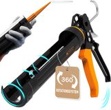 HARDTWERK cartridgepers siliconenspuit HYDRO met cartridgesnijder [18:1 overbrenging] Professionele siliconenspuit cartridgepistool voor 150-310 ml afdichtings- en lijmcartridges (siliconen, acryl enz.)
