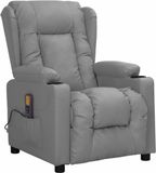 vidaXL Fauteuil de massage similicuir gris