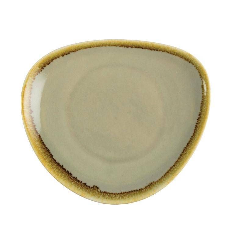 Olympia Kiln - Driehoekige borden - Mosgroen - 16,5cm