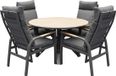 AVH-Collectie Quincy Kota dining tuinset 120xH75 cm rond 5 delig verstelbaar polywood