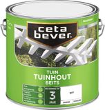CetaBever Tuinhout Beits - Zijdeglans - Wit - 2,5 liter