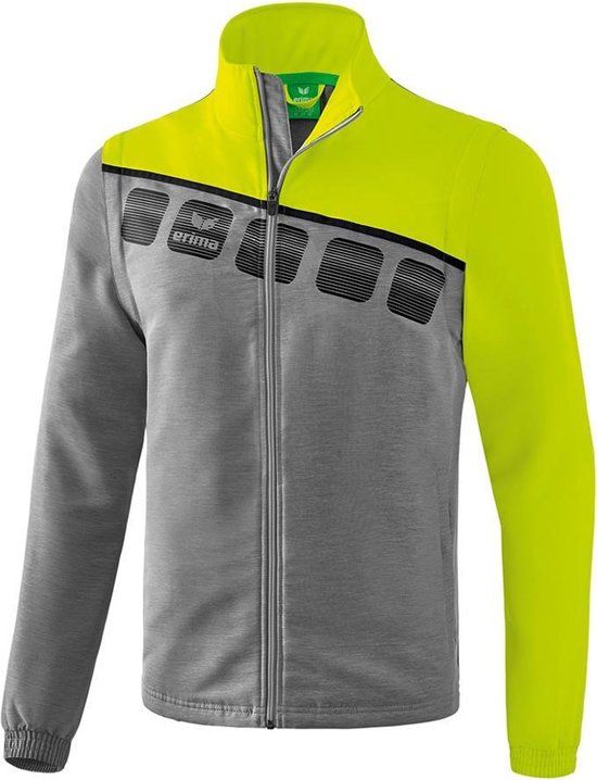 Erima 5-C Jacket with Detachable Sleeves Men - Grey Melange / Lime / Black | Size: 4XL