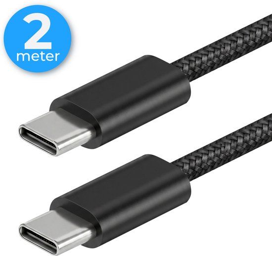 Nuvance USB C naar USB C Kabel - 2 Meter - Zwart