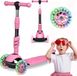 Tobbi-Toys Balansfiets, driewieler, LED-verlichting, roze
