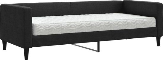 vidaXL Slaapbank met matras 80x200 cm stof zwart