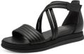 Tamaris - Dames - Plateau sandalen - Zwart - Leer - Maat 38