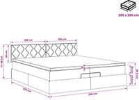 vidaXL Ottoman Bed with Mattress Dark Brown 200 x 200 cm Fabric