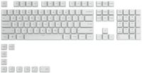 Glorious Gaming 115x GPBT-toetsen - kersenhouten profiel, superduurzaam PBT-kunststof, opvallende esthetiek, superieur geluid, origineel lettertype, Amerikaanse US-indeling - Arctisch wit