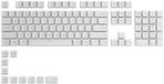 Glorious Gaming 115x GPBT-toetsen - kersenhouten profiel, superduurzaam PBT-kunststof, opvallende esthetiek, superieur geluid, origineel lettertype, Amerikaanse US-indeling - Arctisch wit