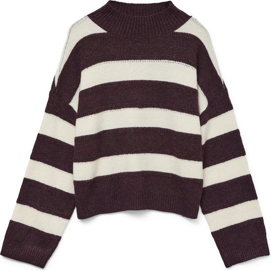 VERO MODA - VMINEZ LS HIGHNECK SHORT PULLOVER BOO - Dames - Winetasting - Maat M