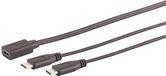 1x 1aTTack.de 1x USB-C Y-kabel, 2x USB-C, 2.0, zwart, 0,3 m