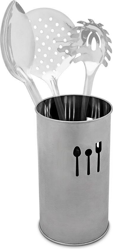Relaxdays Keukengerei Houder RVS - Bestekhouder - Zilver