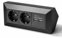 Prise 2 prises - USB - Série C1 anthracite