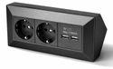 Prise 2 prises - USB - Série C1 anthracite