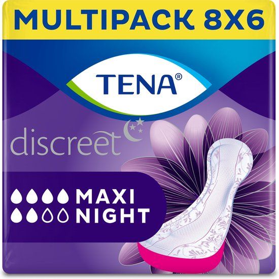 TENA Discreet Protect+ Maxi Night - verbanden voor urineverlies - 48 stuks