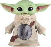 Mattel Europa B.V. Star Wars The Mandalorian & Grogu Film Grogu Rondel Ontwerp Vinyl Hoofd Zacht Pluchen Lijfje - Knuffel van 28 cm