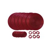 Penguin Home 3698 Onderzetters Met Glazen Kralen, Servet ringen en ronde placemats 18-delig Set, Rood