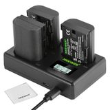 NEEWER LP-E6NH Vervangende accu en USB-oplader, set van 3, 2250 mAh, vervanging voor LP-E6NH accu en Triple Slot USB-oplader, compatibel met Canon EOS R7 R5 R6 R6 II R, 5DIV, 6DII, 7DII, 80D, 90D